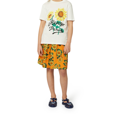 Cotton satin printed skirt KENZO KIDS GIRL