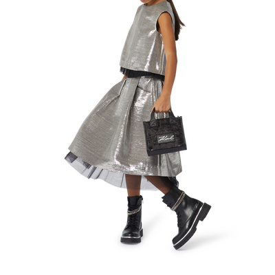 Metallic midi skirt KARL LAGERFELD KIDS GIRL