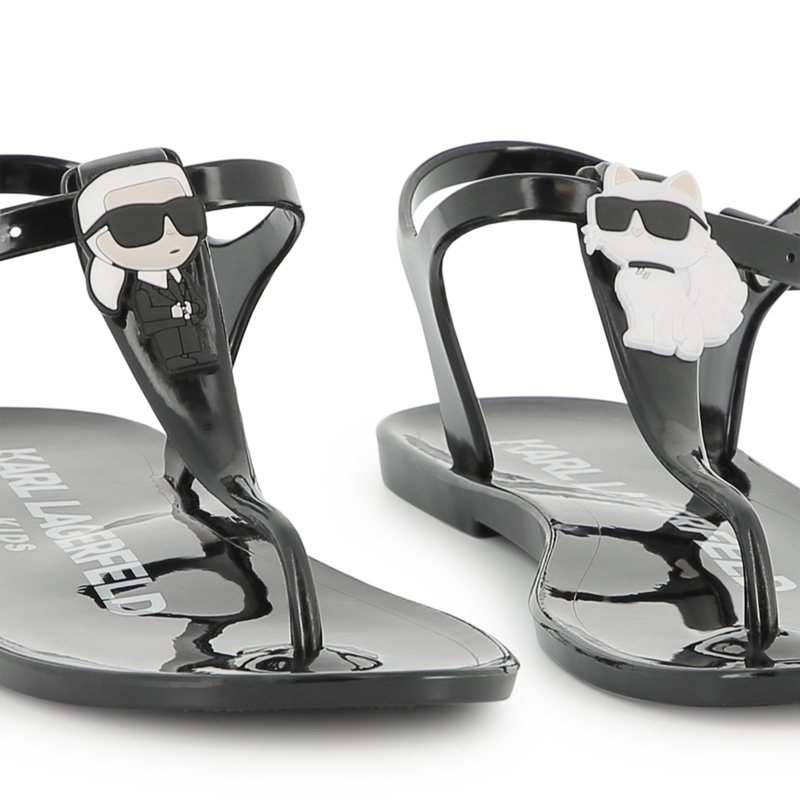 Buckled sandals with badge KARL LAGERFELD KIDS 
                        GIRL