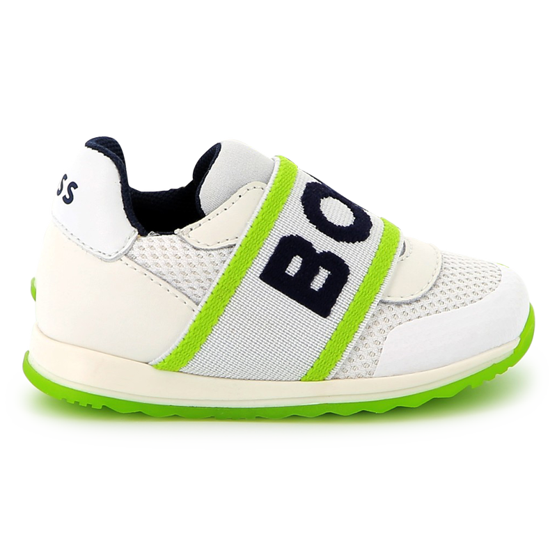 Leather and mesh trainers BOSS 
                        BOY