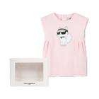 Flared dress with illustration KARL LAGERFELD KIDS 
                    GIRL