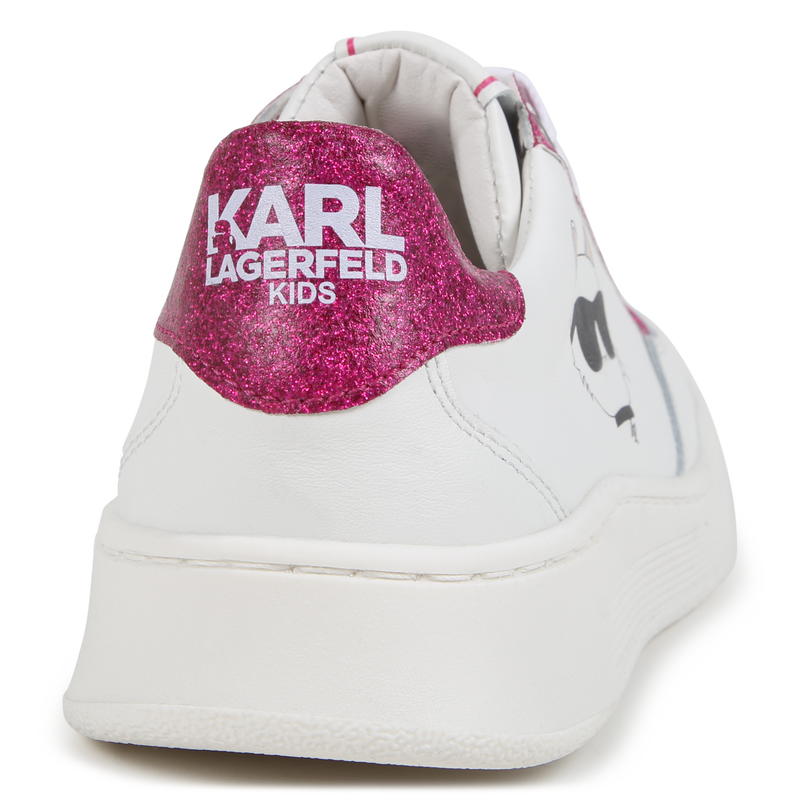 Leather lace-up trainers KARL LAGERFELD KIDS 
                        GIRL