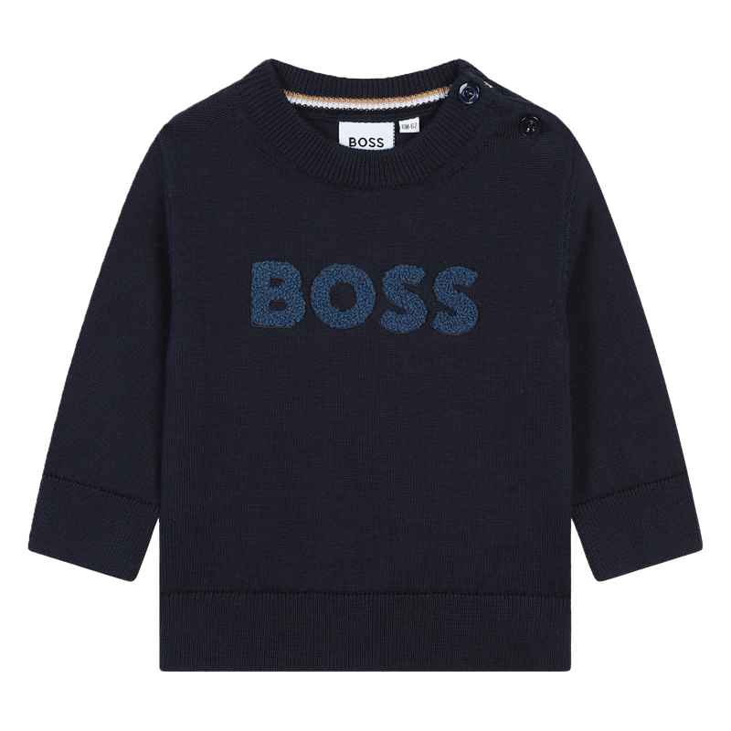 Cotton logo jumper BOSS 
                        BOY