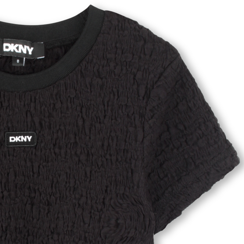 Short-sleeved waffled T-shirt DKNY 
                        GIRL