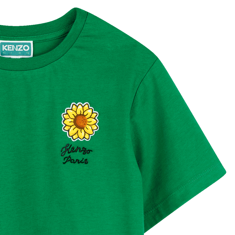 Embroidered T-shirt with patch KENZO KIDS 
                        GIRL