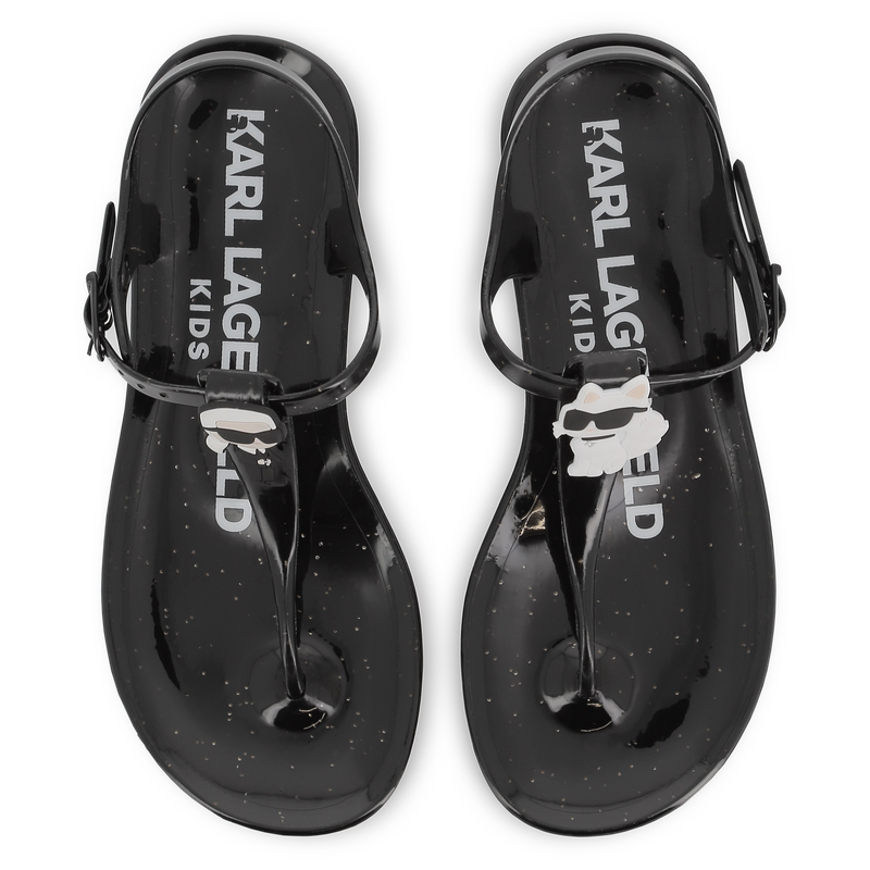 Buckled sandals with badge KARL LAGERFELD KIDS 
                        GIRL
