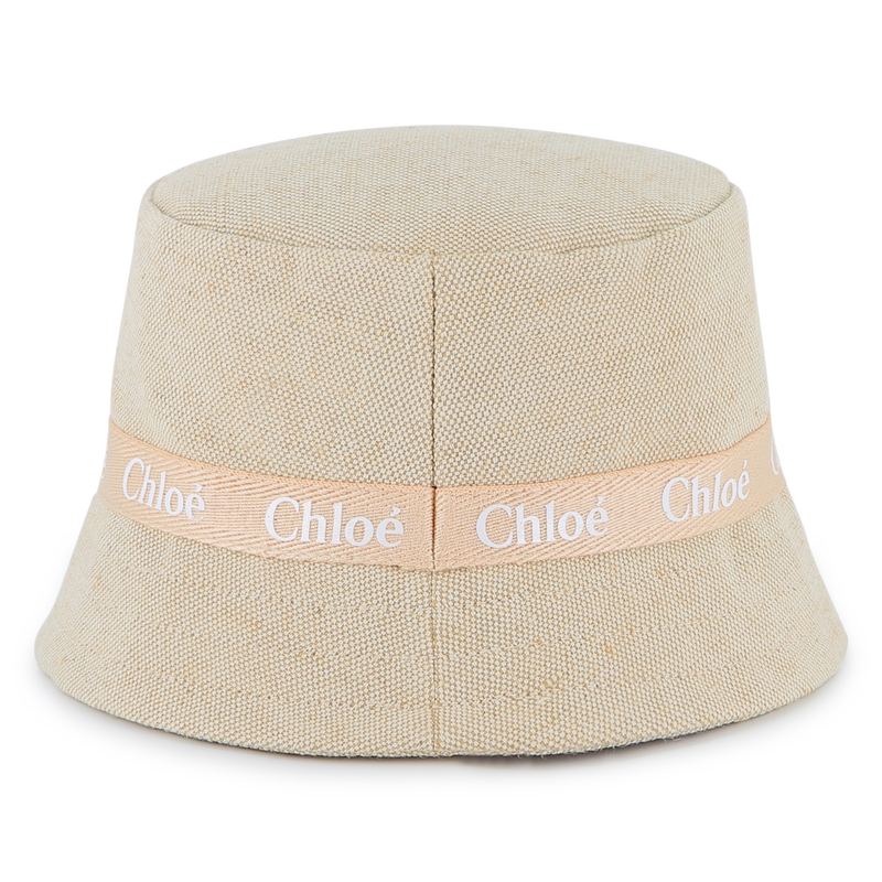 Jute and cotton logo sun hat CHLOE 
                        GIRL