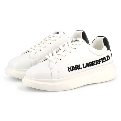 Lace-up leather trainers KARL LAGERFELD KIDS UNISEX