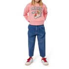 Pleated panelled jeans KENZO KIDS 
                    GIRL
