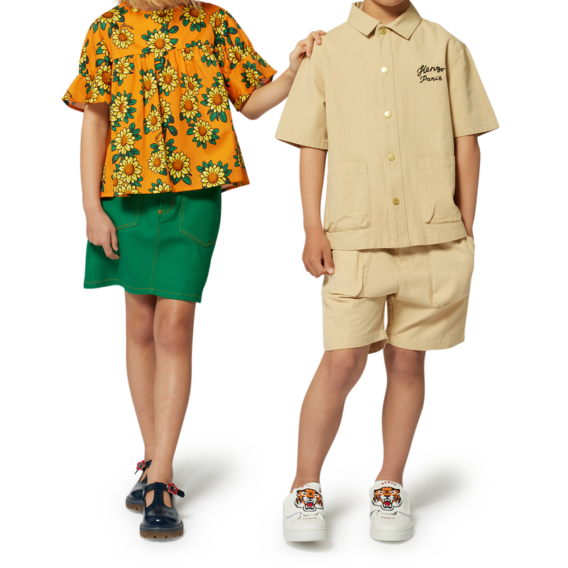 Reversible cotton bucket hat KENZO KIDS 
                        UNISEX