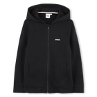 Hooded cardigan, BLACK, hi-res