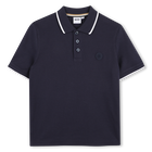 Short-sleeved polo shirt, NAVY, hi-res