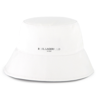 Embroidered cotton bucket hat KARL LAGERFELD KIDS GIRL