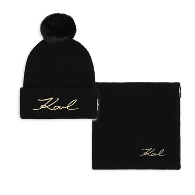Hat and neck warmer set KARL LAGERFELD KIDS GIRL