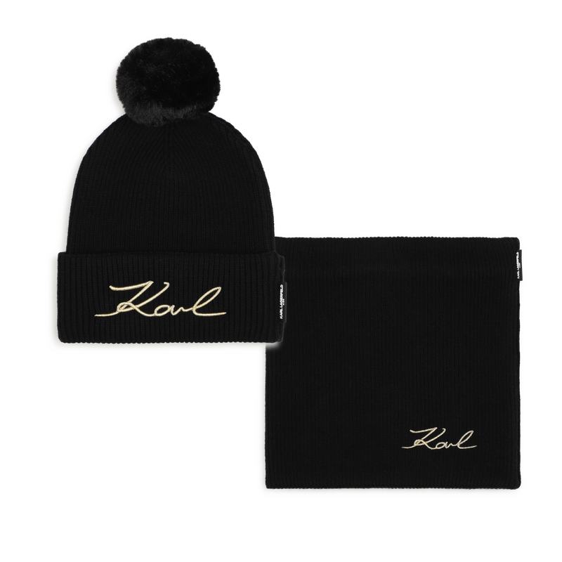 Hat and neck warmer set KARL LAGERFELD KIDS 
                        GIRL