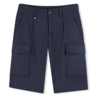 Plain Bermuda shorts, NAVY, hi-res