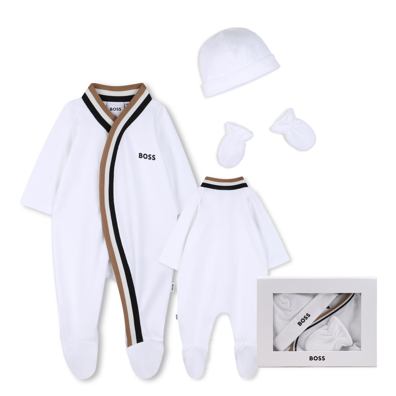 PYJAMA + BODYSUIT + BEANIE + MITTENS SET BOSS 
                        BOY