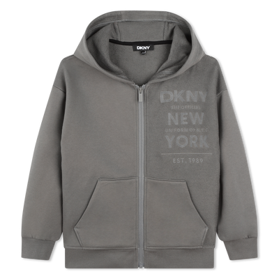 Cotton jersey zip sweatshirt DKNY BOY