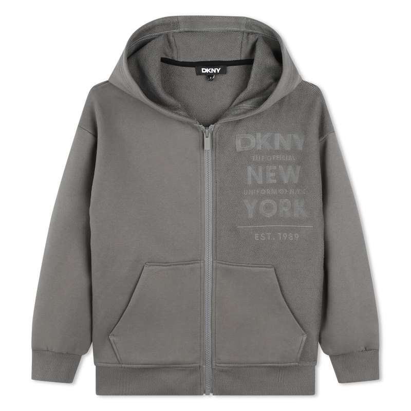 Cotton jersey zip sweatshirt DKNY 
                        BOY