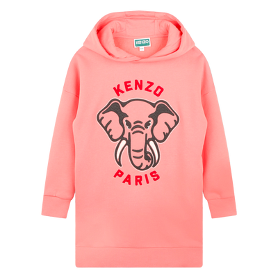 Hooded fleece dress KENZO KIDS GIRL
