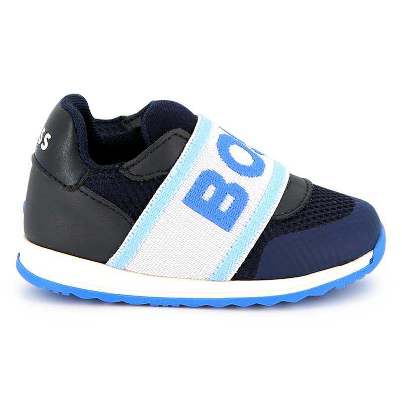 Leather and mesh trainers BOSS 
                        BOY