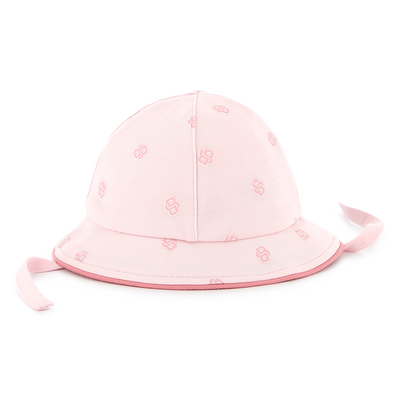 Cotton hat with chin ties BOSS GIRL