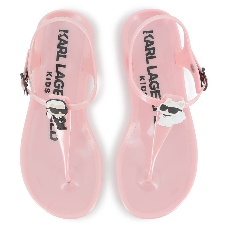 Buckled sandals with badge KARL LAGERFELD KIDS 
                        GIRL