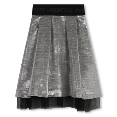 Metallic midi skirt KARL LAGERFELD KIDS GIRL