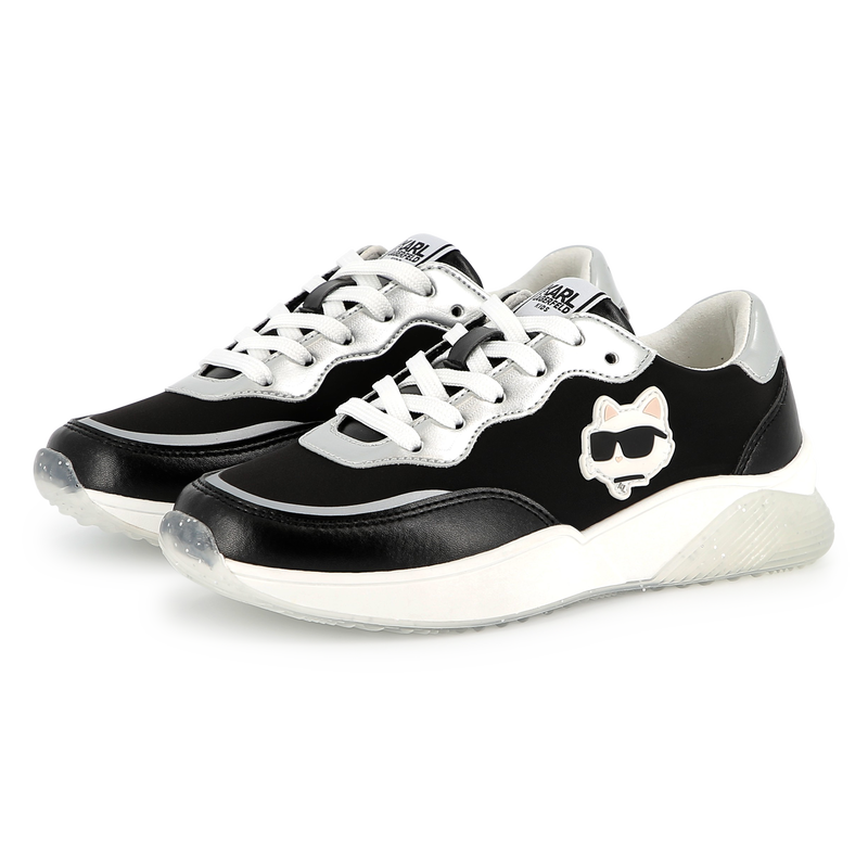 Lace-up trainers with badge KARL LAGERFELD KIDS 
                        GIRL