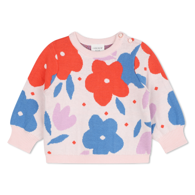 Flower motif knitted jumper CARREMENT BEAU GIRL