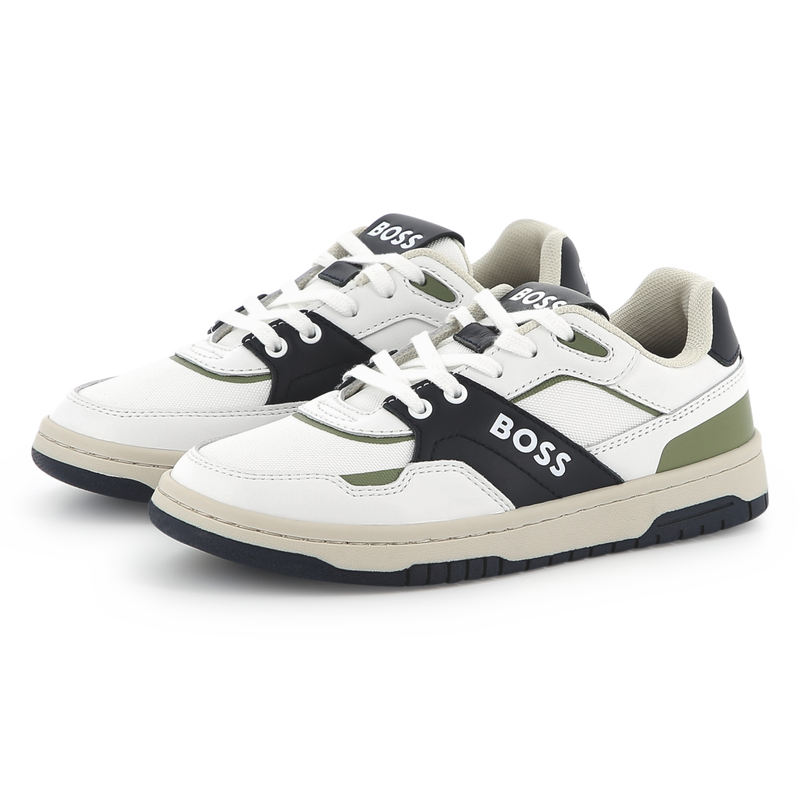 Dual-fabric lace-up trainers BOSS 
                        BOY
