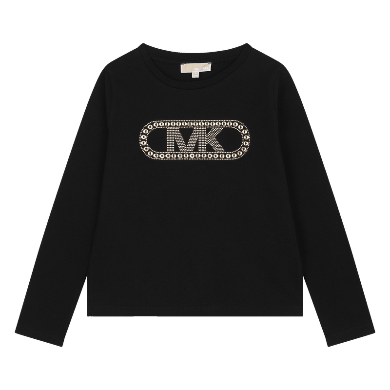 Long-Sleeved Cotton T-Shirt MICHAEL KORS 
                        GIRL
