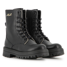 Mid-calf lace-up boot in cowhide leather KARL LAGERFELD KIDS 
                    GIRL