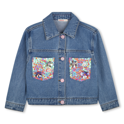 Denim jacket with sequins BILLIEBLUSH GIRL