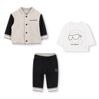 Cardigan and pants set in double jersey KARL LAGERFELD KIDS 
                    BOY