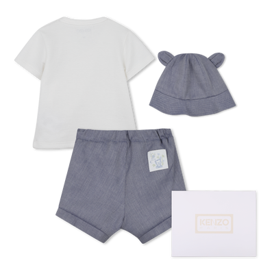 T-SHIRT, BUCKET HAT AND SHORTS SET KENZO KIDS BOY