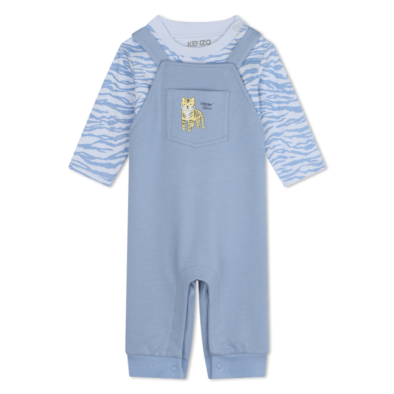 Cotton T-shirt and dungarees KENZO KIDS 
                        BOY