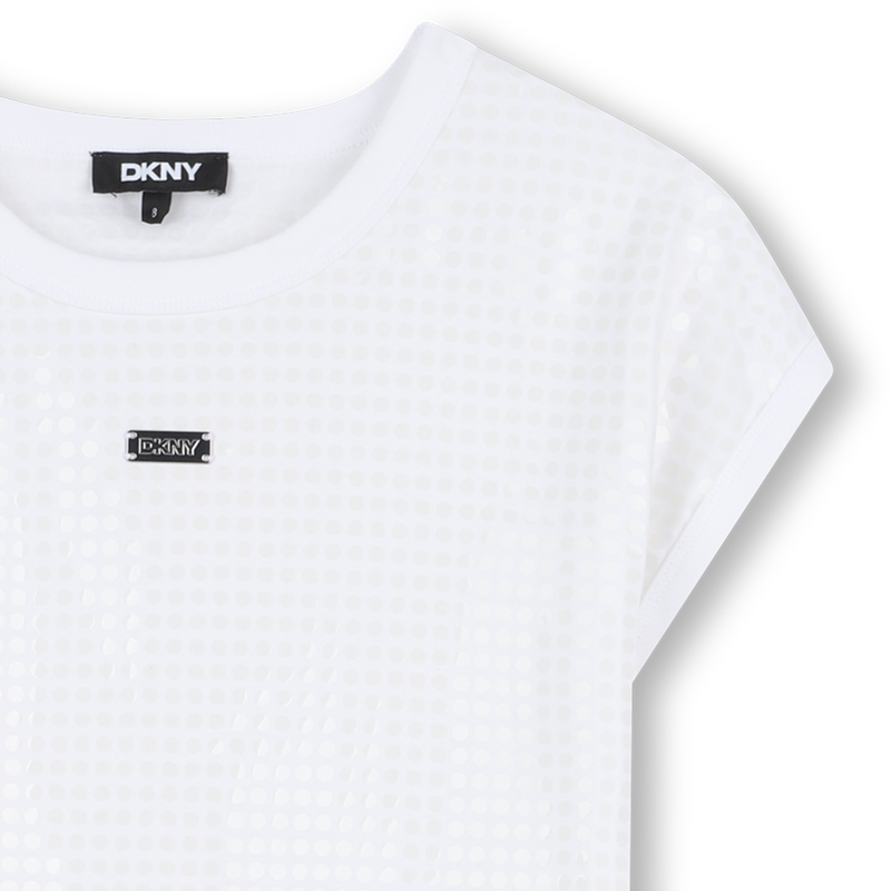 Cotton dress with sequins DKNY 
                        GIRL
