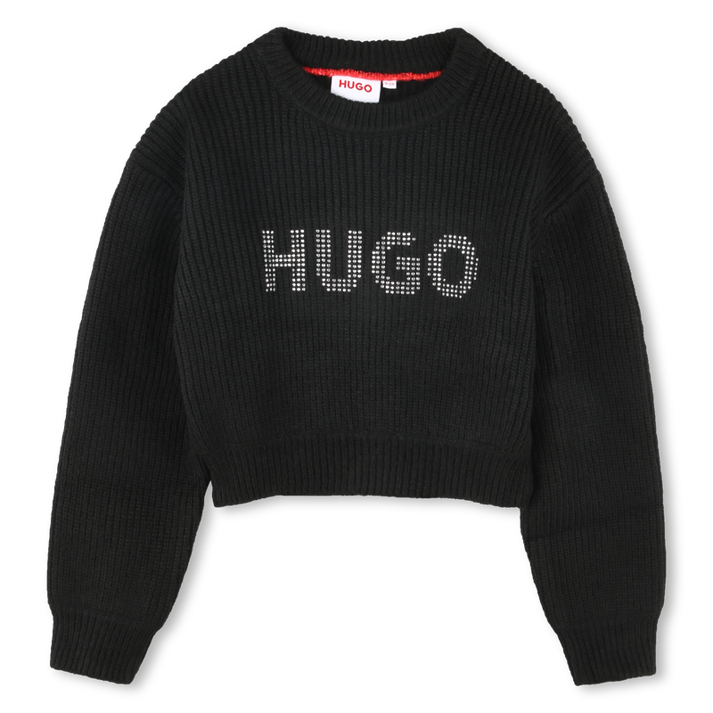 Short jumper with studded logo HUGO 
                        GIRL