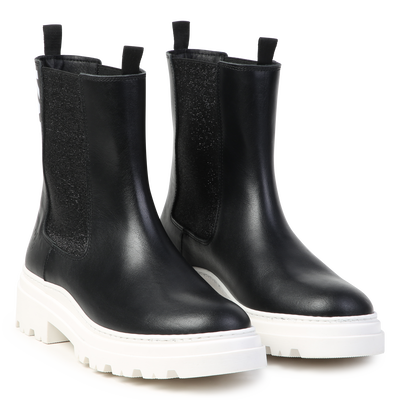 Leather ankle boots KARL LAGERFELD KIDS GIRL