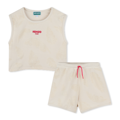 Terry cloth vest top &amp; shorts KENZO KIDS GIRL