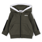 Hooded cardigan, OLIVE NIGHT, hi-res