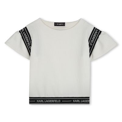 T-shirt with frilled sleeves KARL LAGERFELD KIDS GIRL