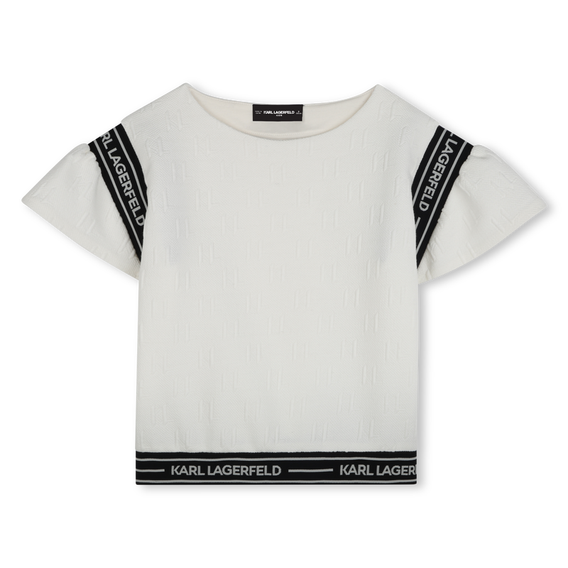 T-shirt with frilled sleeves KARL LAGERFELD KIDS 
                        GIRL