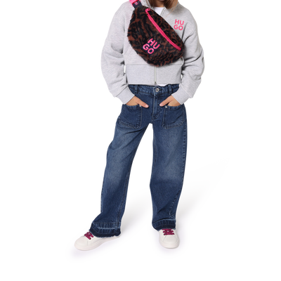 Zip-up sweatshirt with flowers HUGO GIRL
