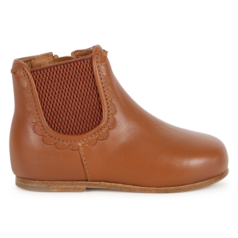 Zip-Up Leather Ankle Boots CHLOE 
                        GIRL