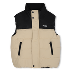 Sleeveless down jacket, BEIGE/BLACK, hi-res
