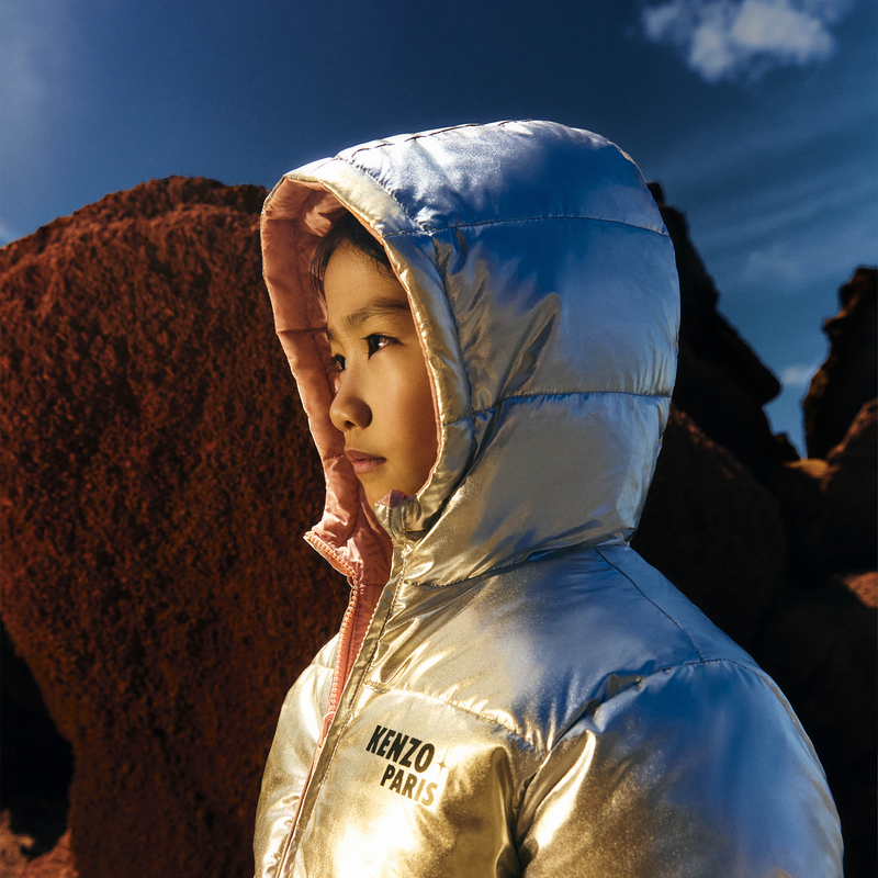 Reversible polyester down jacket KENZO KIDS 
                        GIRL
