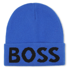 Knitted beanie with lapels, ELECTRIC BLUE, hi-res
