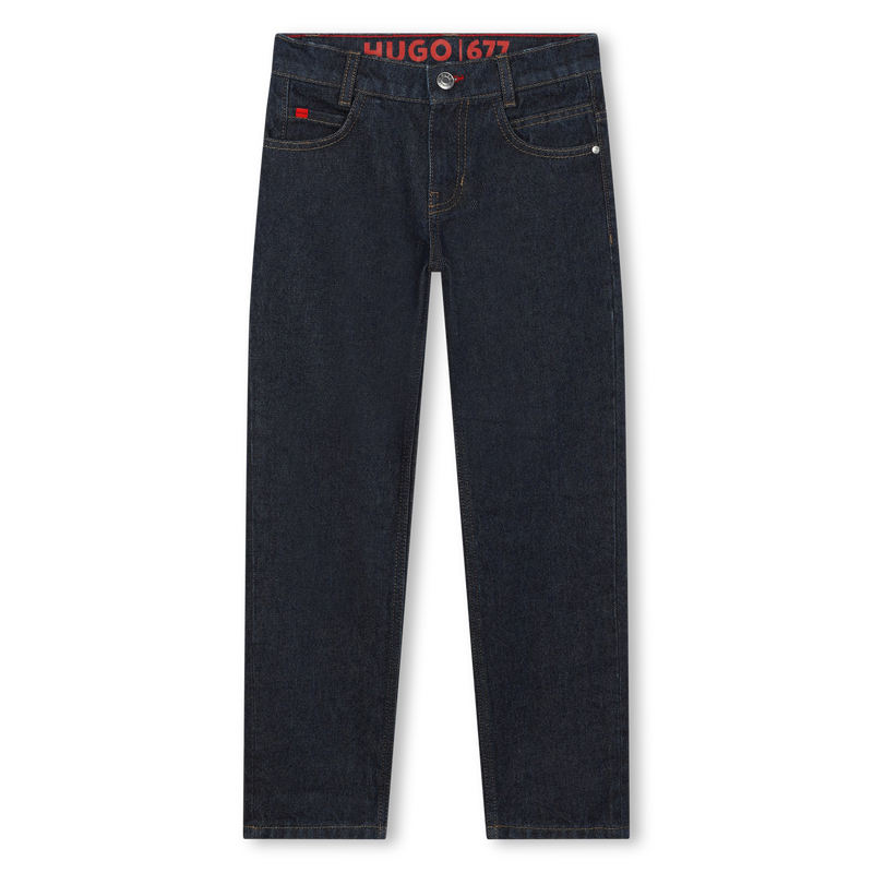 Straight cotton 5-pocket jeans HUGO 
                        BOY